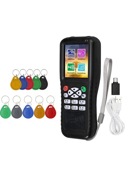 X100 Rfıd Nfc Akıllı Kart Okuyucu Yazarı+5 x UID/T5577 Anahtarlık Rfıd Çoğaltıcı Kimlik Ic Kart Programcı Şifreli Anahtar Fotokopi Makinesi (Yurt Dışından)