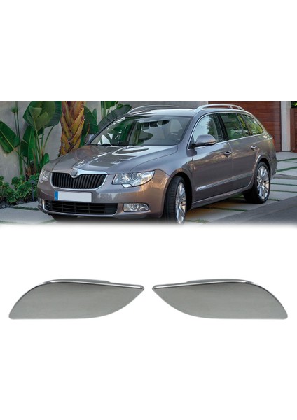 2pc Ön Tampon Far Yıkığı Püskürtme Nozul Kapak Kafa Işık Yıkayıcı Jet Kapağı Skoda Superb 2009 2012 2011 2012 2012 2013 (Yurt Dışından) modelleri