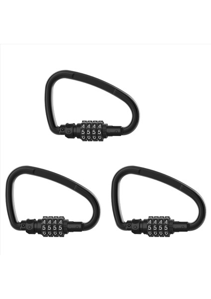 3x Kombinasyon Kilitleri 4 Haneli Ağır Hizmet Tipi Karabiner Klipler Ilmekli Bisiklet Güvenlik Kablosu Kilidi Için D Şeklinde Kod Kilidi (Yurt Dışından)