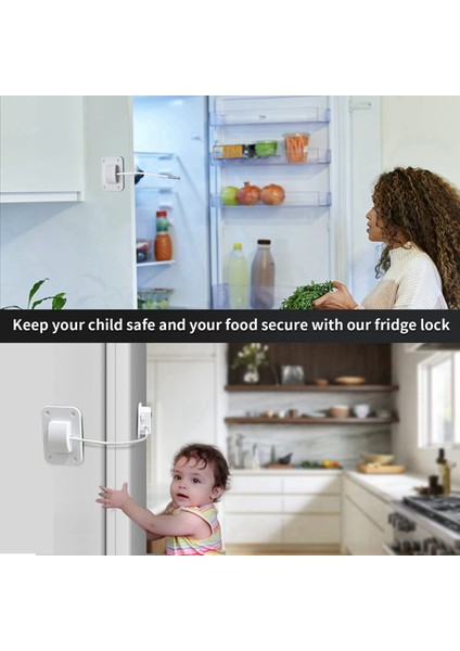 2x Buzdolabı Kilidi Buzdolabı Dondurucular ve Dolaplar Için 4 Hanlı Kombinasyon Kilidi Dereciksiz Montaj Çocuk ve Pet Safe (Yurt Dışından) indirimleri