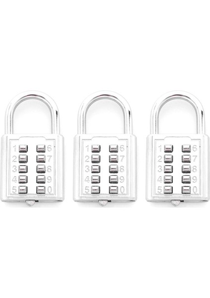 3x Hırsızlık Anti Düğme Kombinasyonu Asma Kilit Sakışı Şifre Şifre Kilitli Çinko Alaşım Kilidi Bavul Bagaj Kodlu Kilit (Yurt Dışından) fırsatları