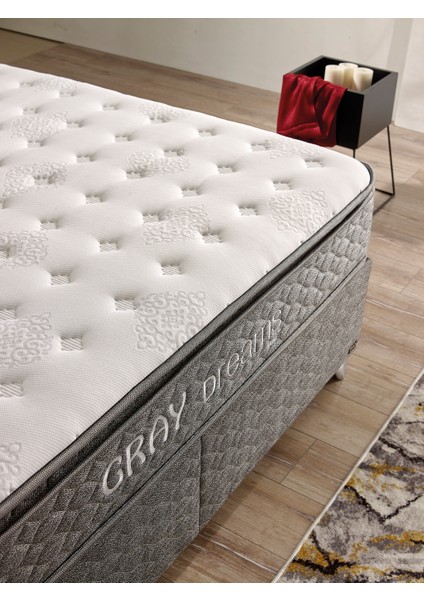 Gray Dreams Set Çift Kişilik Yatak Seti 140 x 190 Başlık + Sandıklı Baza+ Ortopedik Yatak modelleri