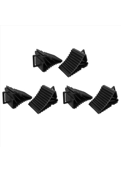 6 Adet Antislip Araç Araba Kamyon Tekerleği Lastik Takoz Durdurma Bloğu Siyah (Yurt Dışından)