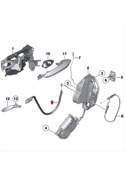 51217175652 Yeni Dış Kapı Kilit Teli Için Bmw 5 &#39 F10 F11 Lcı 523I 535I 528I N52N 520D B47 (Yurt Dışından) fırsatları