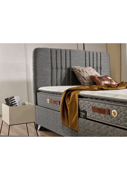 Gray Dreams Set Çift Kişilik Yatak Seti 160 x 200 Başlık + Sandıklı Baza+ Ortopedik Yatak modelleri
