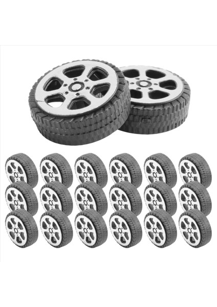 Plastik Rulo 2mm Dia Şaft Araç Kamyonu Model Oyuncaklar Tekerlek 20MMX6MM 20PCS (Yurt Dışından) fiyatları