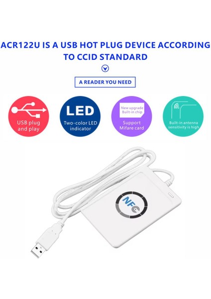 ACR122U Rfıd Ic Akıllı Kart Okuyucu Çapıl+5xuid/cuıd Keychaın Yazıcı Koopisik Kullanıcı 13 56MHZ Id Ic Kart Fotokopi Makinesi (Yurt Dışından) fırsatları