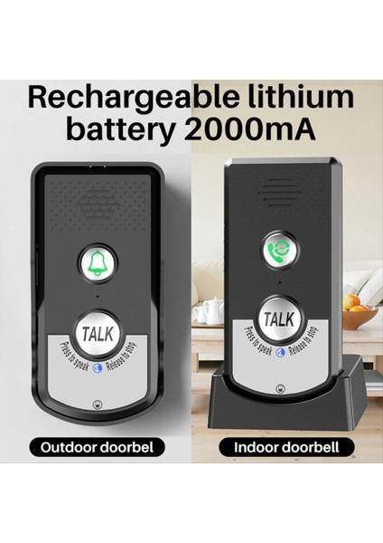 2 4g Kablosuz Uzun Mesafe Kapı Telefon Intercom Kapı Zili 2 Yolu Ses Sesli Gönderen ve Hastane Otel Çağrısı (A) (Yurt Dışından) indirimleri