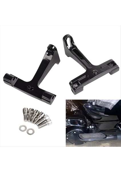Harley Street Glide Road King Flhr Için Siyah Yolcu Döşeme Dağı Montaj Braketi (Yurt Dışından) indirimleri