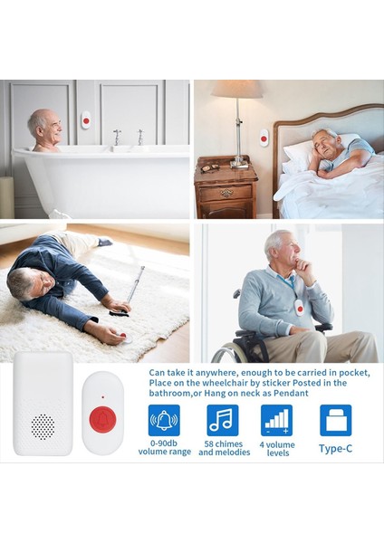 Yeni D320 Flash Titreşim Kablosuz Kapı Zili Akıllı Elder (Yurt Dışından) indirimleri