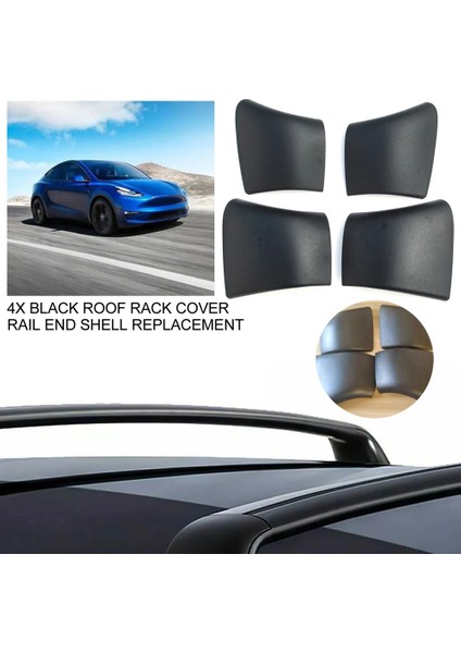 4pcs Çatı Rafı Kapak Kapağı Rail Uç Kabuğu Terozu Tesla Model Y 2021-2022 Çatı Rafı Kapakları Dış Araba Aksesuarları (Yurt Dışından) fırsatları