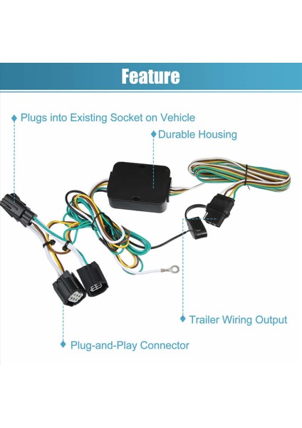 4 Yollu Römork Kablo Demeti Konnektörü Fişi 56331 118534 Chrysler Town &amp Country Için 2011-2016 (Yurt Dışından) indirimleri