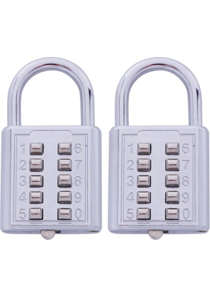 2x Hırsızlık Anti Düğme Kombinasyonu Asma Kilit Sakışı Şifre Şifre Kiliti Çinko Alaşım Kilidi Bavul Bagaj Kodlu Kilit (Yurt Dışından)