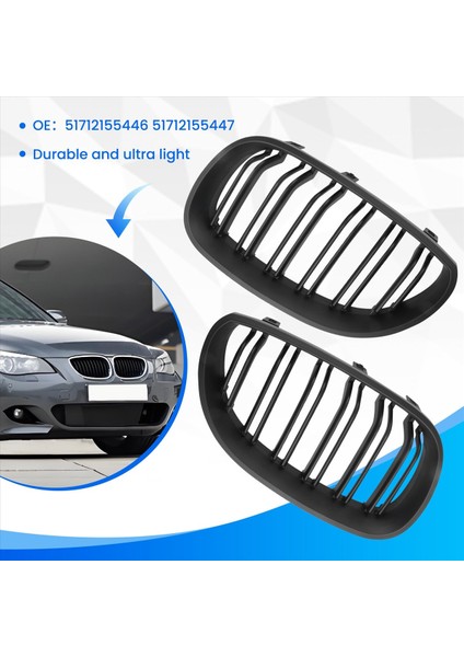 Bmw 5 Serisi E61 2003-2009 (Mat Siyah) Için Ön Tampon Kaput Böbrek Izgara Yedek Ikame Çift Çıta Spor Izgaraları (Yurt Dışından) indirimleri