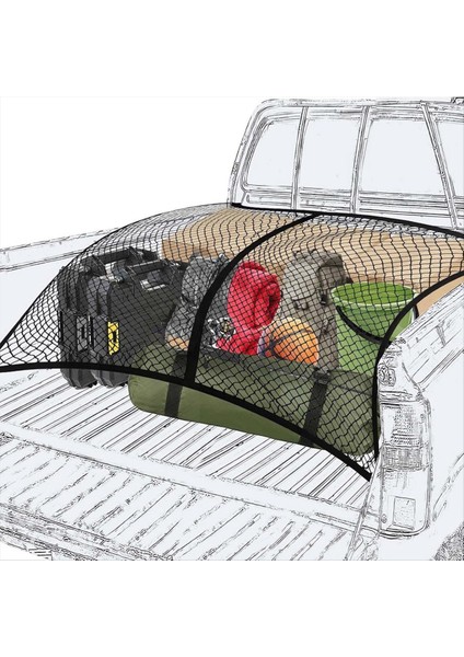 Kamyonet Yatağı Kamyon Yatağı Kargo Ağı Için Yüksek Elastik Kargo Ağı 4X4FT Uzanır 8X8FT Kamyon Yatak Ağına (Yurt Dışından) fiyatları