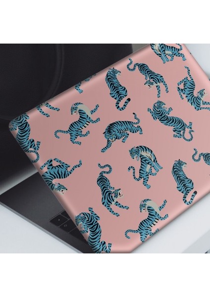 Artikel Pembe Üzerine Mavi Kaplanlar Notebook Sticker