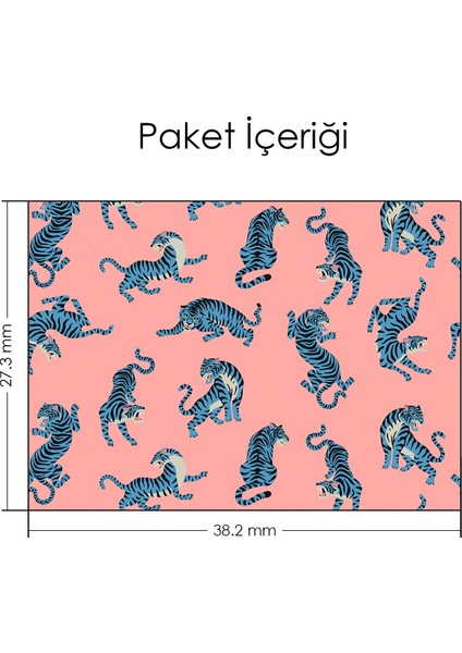 Artikel Pembe Üzerine Mavi Kaplanlar Notebook Sticker modelleri
