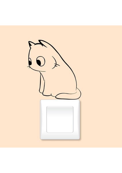 Şaşkın Kedi Priz Sticker 21X29 Cm, Elektrik Düğmesi Sticker fırsatları