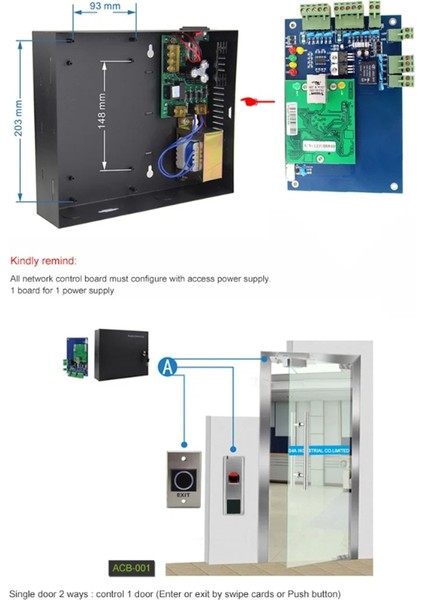 Tcp/ıp Wıegand 26 Ağ Giriş Erişim Kontrol Paneli Çözümler ACB-001 Yazılımı ile Erişim Sistemi (Yurt Dışından) fırsatları
