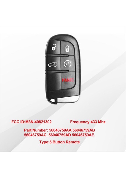Anahtar Fob Jeep Grand Cherokee Için Anahtarsız Giriş Uzaktan Kumandası 2014-2022 M3N-40821302 68143505 433MHZ 2pcs (Yurt Dışından) modelleri