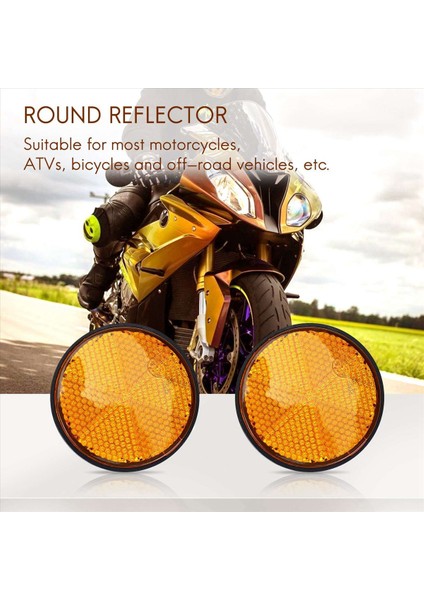 6pcs 2 Inç Yuvarlak Turuncu Reflektör Motosiklet Atv Kir Bisikleti Için Evrensel (Yurt Dışından) modelleri