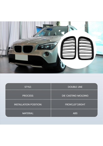 Parlak Siyah Ön Tampon Çift Çabuk Ön Böbrek Grill Grille For-Bmw X1 Serisi E84 Sdrıve Xdrıve 2009-2015 (Yurt Dışından) modelleri