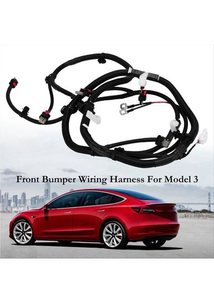 Araba Ön Tampon Radar Kablo Demeti Kabloları Sis Fark Arabirimi Olmadan Kablolar 1067958-001-G Tesla Model 3 2017-2020 106795801G (Yurt Dışından) modelleri