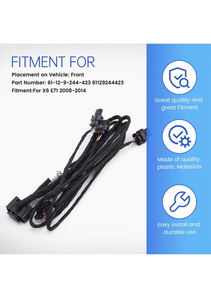61129244423 Araba Ön Tampon Pdc Kablo Demeti Bmw Için Ters Radar Kabloları X6 E71 2008-2014 Park Sensörü Kablo Kabuğu (Yurt Dışından) indirimleri