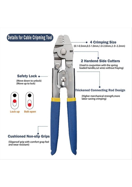 Iwıss Tel Halat Sıkıştırma Aracı 50FT Tel Halat 200 Pcs Alüminyum Sıkılma Döngü Kılıfı Tel Halat (Yurt Dışından) indirimleri