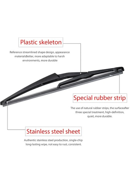 2pcs Krom Ön Örgü Izgara Izgarası Arka Ön Cam Silecek Kolu (Yurt Dışından) fiyatları