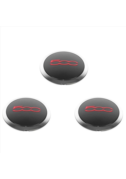 3 Pcs 133MM Fiat Için Hubcap 500 Tekerlekler Merkez Hub Kapakları 68078419AC 68078421AC Toz Kapağı 51884863 Kırmızı (Yurt Dışından)