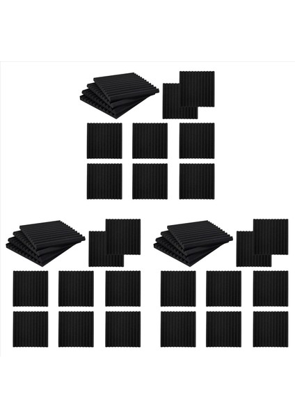36 Paket Kendi Yapışkan Akustik Paneller Ses Geçirmez Köpük Paneller Yüksek Yoğunluklu Ses Yalıtımı Duvar Panelleri (Siyah) (Yurt Dışından)