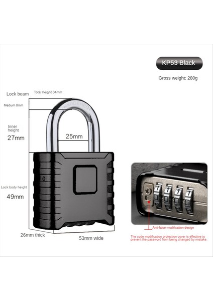 Ağır Hizmet Tipi Kombinasyon Asma Kilit Dış Mekan Asma Kilit Dolaplar Için Mekanik Kombinasyon Kilidi Kapılar (Siyah) (Yurt Dışından) indirimleri
