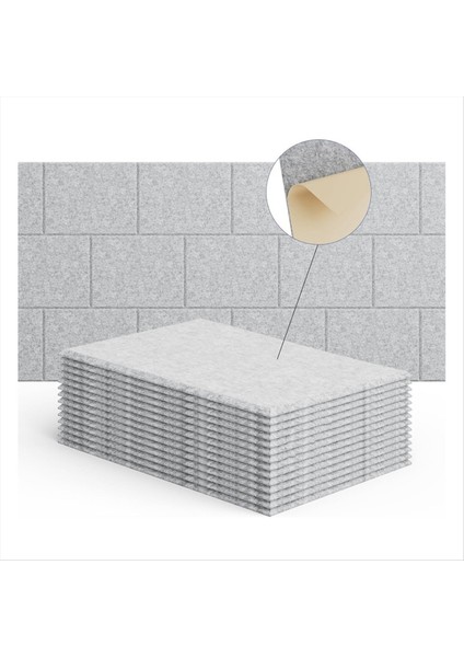 15 Paket 12X8X4 Inç Akustik Duvar Panelleri Kendi Yapışkanlı Ses Emici Panel Stüdyoları Kaydetme Için Gümüş Gri (Yurt Dışından)