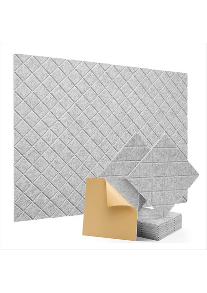 Kendi Kendine Yapışkanlı 12 Pack Akustik Paneller 12X12X0 4in Ses Geçirmez Köpük Paneller Duvarlar Için Ses Emici Karo Gri (Yurt Dışından)