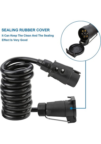 3 Metre 7pin Römork Uzantısı Römork Fişi Soket Konnektörü 7 Çekirdek Rv Elektrik Kablo Konnektörü ile Sarmal Kablo (Yurt Dışından) fırsatları