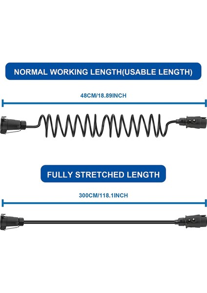 3 Metre 7pin Römork Uzantısı Römork Fişi Soket Konnektörü 7 Çekirdek Rv Elektrik Kablo Konnektörü ile Sarmal Kablo (Yurt Dışından) indirimleri