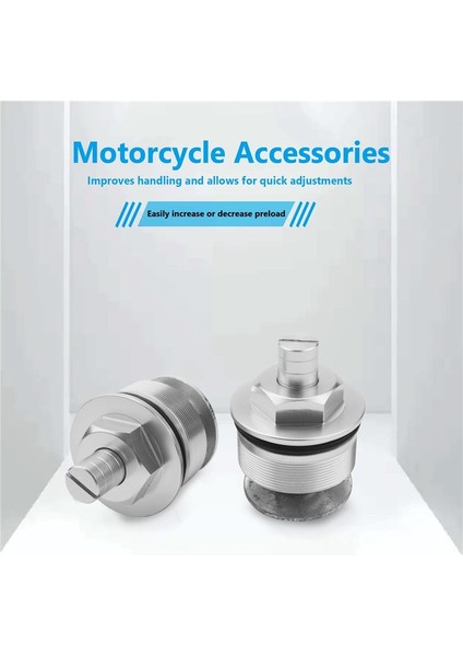 41MM Motosiklet Ön Şok Emici Vidalı Çatal Kapak Kapağı Ön Yükleme Honda CB400 (Gümüş) Için Cıvatalar (Yurt Dışından)