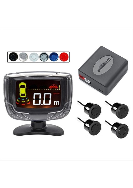 Kablosuz Park Sensörü Kiti LCD Ekran 4 Radar Probları 65DB Buzzer Uyarısı Ters Park Izleme Dedektörü Sistemi (Yurt Dışından)
