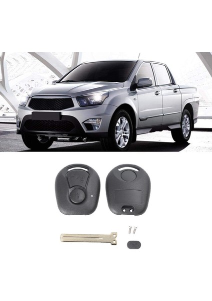 2 Düğmeler Ssangyong Için Uzaktan Anahtar Kabuğu Actyon Kyron Rexton Kesilmemiş Bıçak Anahtar Fob Kapak Kasası Değiştirme B (Yurt Dışından) fiyatları