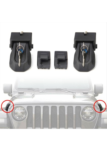 1 Set Araba Kaput Mandal Kilit Kiti Jeep Wrangler Için Kilit Tuşu (Yurt Dışından) fiyatları
