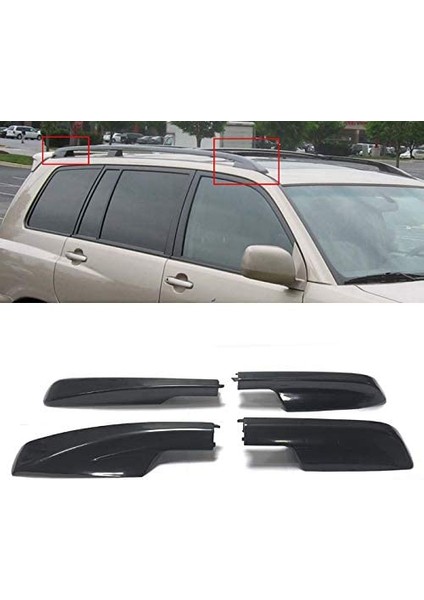 4pcs Toyota Highlander XU20 2001-2007 Için Siyah Çatı Rafı Kapak Ray Kabuğu (Yurt Dışından) modelleri