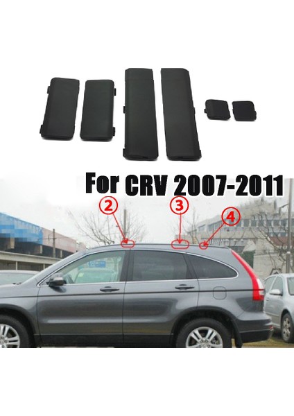 6pcs Araba Çatı Bagaj Rafı Kapağı Silme Kapağı Honda Crv Cr-V 2007 2008 2009-2011 Ön Arka Orta Aksesuarlar (Yurt Dışından) fiyatları