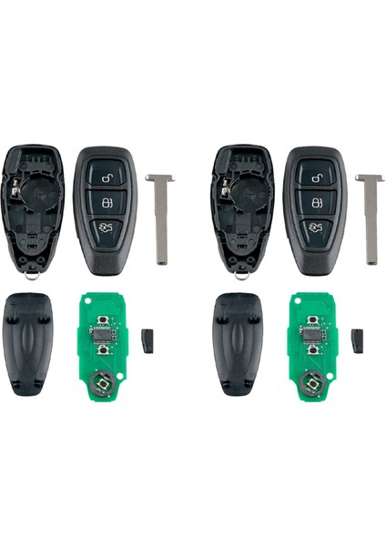 2x Araba Akıllı Uzaktan Anahtar 3 Düğmeleri Ford Focus C-Max Mondeo Kuga Fiesta B-Max 433MHZ (Yurt Dışından)