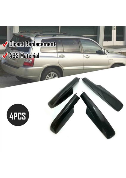 Toyota Highlander XU20 2001-2007 Için 8pcs Siyah Çatı Rafı Kapak Ray Ucu Kabuğu (Yurt Dışından) fiyatları