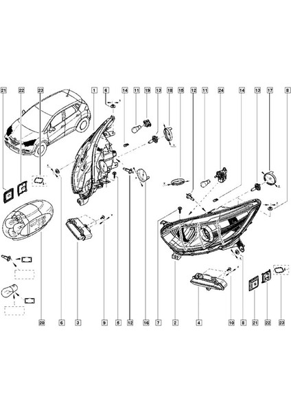 Araba Far Sürücü Birimi 260559976R Renault Megane Captur 2013-2019 Gündüz Işık Modülü A2C90665603 (Yurt Dışından) modelleri
