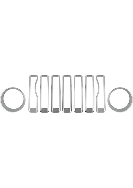 9pcs Ön Izgara Döşeme Ekleri Jeep Wrangler Için Izgara Kapağı Jl Jlu Sports 2018-2023 Krom Far Dekorasyon Çemberi (Yurt Dışından)