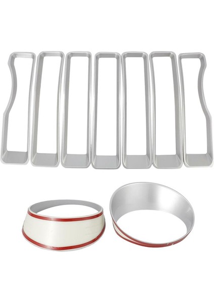 9pcs Ön Izgara Döşeme Ekleri Jeep Wrangler Için Izgara Kapağı Jl Jlu Sports 2018-2023 Krom Far Dekorasyon Çemberi (Yurt Dışından) indirimleri