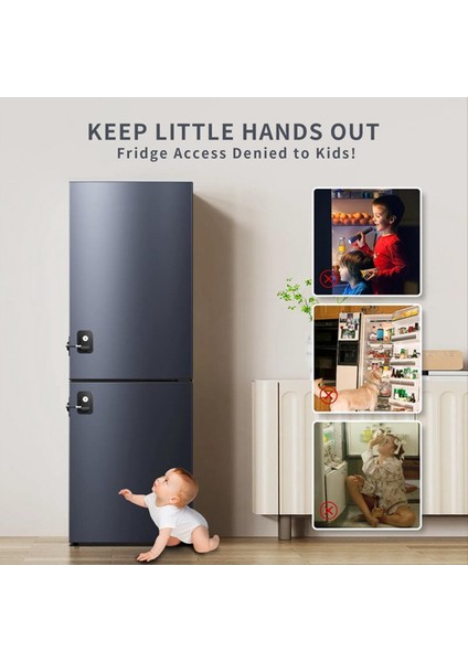 Buzdolabı Kilidi 2 Paketler Buzdolabı Kilitli Koruma Buzdolabı Kilitleri Anahtar Yüzey Dostu Dondurucu Kilidi Siyah (Yurt Dışından) fırsatları