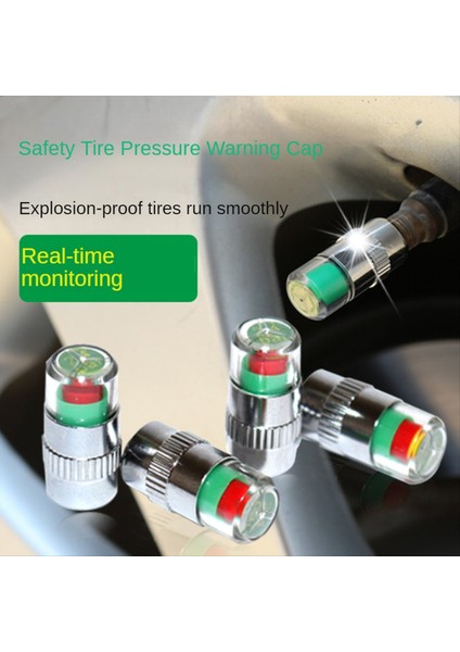 4pc Araç Lastik Basıncı Göstergesi Lastik Basınç Göstergesi Gösterge Uyarısı Izleme Valf Kapağı Sensörü Harici Valf Algılama (Yurt Dışından) indirimleri